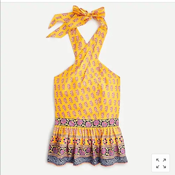 NWT J. Crew Sunny Peplum Wrap Halter Top Sz L - Picture 4 of 8